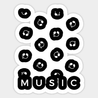 Music Headphones Pattern Sticker